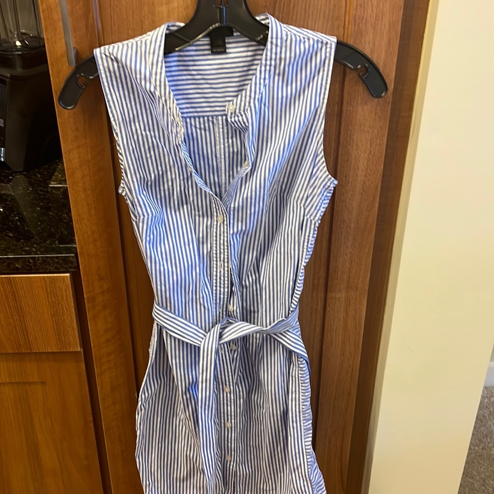 Stripped j crew dress.